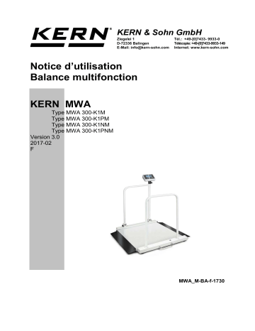 MWA 300K-1M | KERN MWA 300K-1PM Mode d'emploi | Fixfr