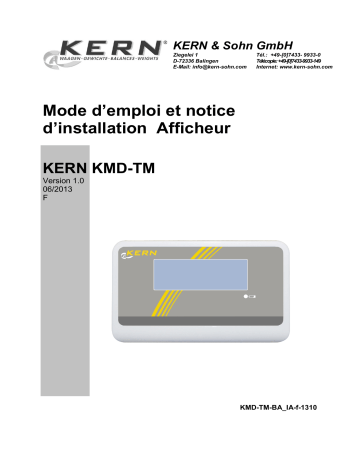 KERN KMD-TM Installation manuel | Fixfr