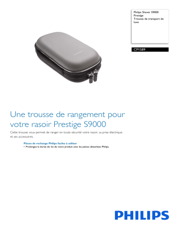 Philips CP1589/01 Shaver S9000 Prestige Trousse de transport de luxe Manuel utilisateur | Fixfr