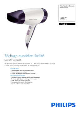 Philips HP4962/00 SalonDry Compact Sèche-cheveux Manuel utilisateur