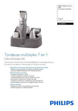 Philips QG3080/10 Multigroom series 3000 Kit tondeuse multistyles Manuel utilisateur