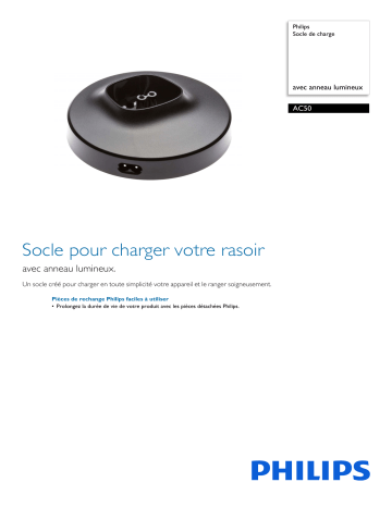 Philips AC50/01 Socle de charge Manuel utilisateur | Fixfr