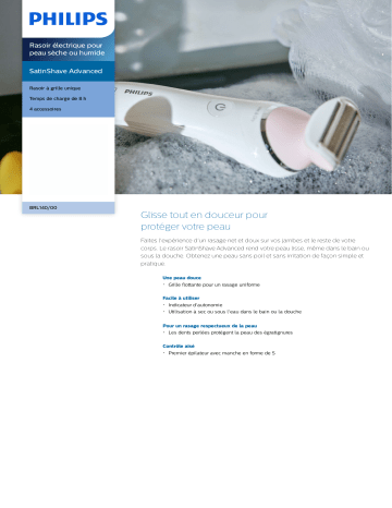 Philips BRL140/00 SatinShave Advanced Rasoir électrique pour peau sèche ou humide Manuel utilisateur | Fixfr