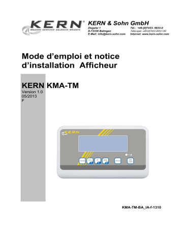 MCC 250K100M | MWA 300K-1M | MCC 250K100NM | KMA-TM | MWA 300K-1PNM | MWA 300K-1NM | KERN MWA 300K-1PM Installation manuel | Fixfr