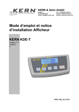 KERN KDE-T Mode d'emploi