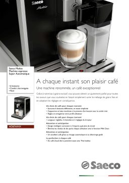 Saeco HD8769/01 Saeco Moltio Machine espresso Super Automatique Manuel utilisateur