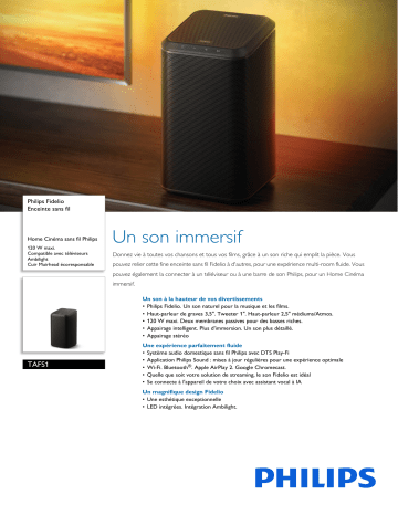 Philips TAFS1/10 Fidelio Enceinte sans fil Manuel utilisateur | Fixfr