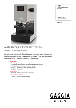 Gaggia RI9303/01 Gaggia Machine espresso manuelle Manuel utilisateur