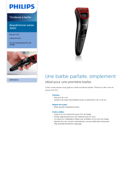 Philips QT4004/16 Beardtrimmer series 3000 Tondeuse à barbe Manuel utilisateur