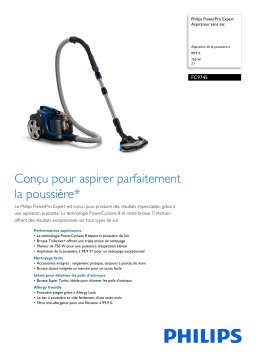 Philips FC9745/09R1 PowerPro Expert Aspirateur sans sac Manuel utilisateur