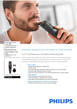 Philips BT7500/15 Beardtrimmer series 7000 Tondeuse barbe avec système d'aspiration Manuel utilisateur