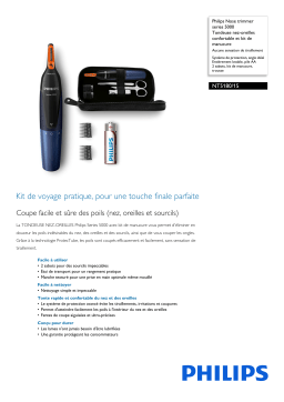 Philips NT5180/15 Nose trimmer series 5000 Tondeuse nez-oreilles confortable et kit de manucure Manuel utilisateur