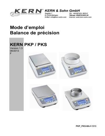 PKP 3000-2 | PKP 16K0.1 | PKP 24K0.1 | PKP 12K0.05 | PKP 1600-2 | PKP 420-3 | PKP 4200-2 | KERN PKP 300-3 Mode d'emploi | Fixfr