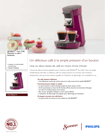 SENSEO® HD7826/71 SENSEO® Viva Café Machine à café à dosettes Manuel utilisateur | Fixfr