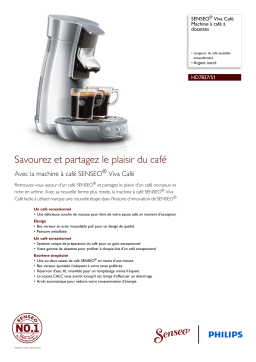 SENSEO® HD7827/51 SENSEO® Viva Café Machine à café à dosettes Manuel utilisateur