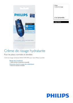 Philips HQ170/03 Crème de rasage Manuel utilisateur