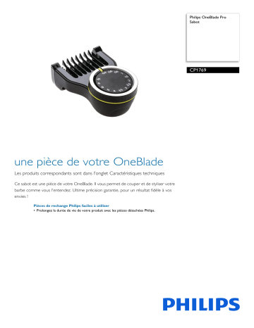 Philips CP1769/01 OneBlade Pro Sabot Manuel utilisateur | Fixfr