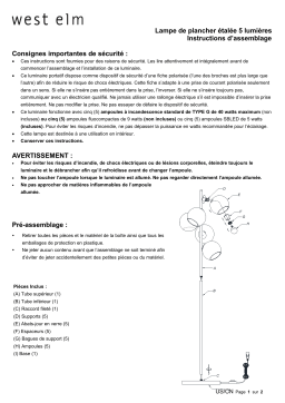 West Elm Staggered 5 Light Floor Lamp US frCA Manuel utilisateur