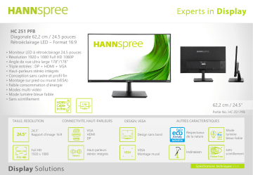 Hannspree HC251PFB Manuel utilisateur | Fixfr