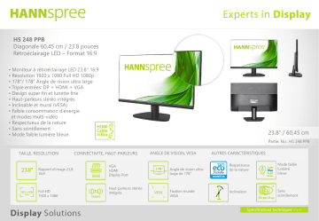 Hannspree HS 248 PPB Manuel utilisateur | Fixfr