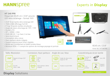 Hannspree HT 248 PPB Touch Monitor Manuel utilisateur | Fixfr