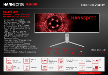 Hannspree HG 440 CFW Manuel utilisateur | Fixfr