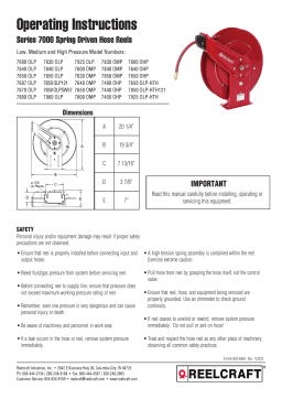 Reelcraft Series 7000 Hose Reels Manuel utilisateur