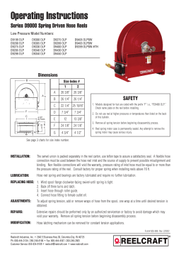 Reelcraft Series 9000 Hose Reels Manuel utilisateur