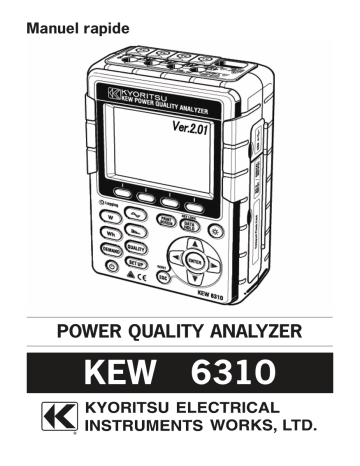 KYORITSU 6310 Power Quality Analyzer Manuel utilisateur | Fixfr