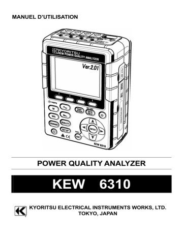 KYORITSU 6310 Power Quality Analyzer Manuel du propriétaire | Fixfr