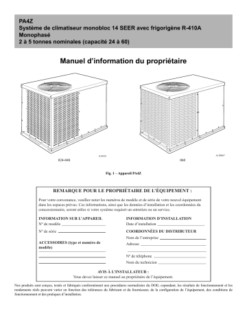 Payne PA4Z Packaged Narrow Lot Air Conditioner Unit 14 Manuel du propriétaire | Fixfr