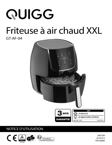 Quigg GT-AF-04 Air Fryer XXL Manuel utilisateur | Fixfr