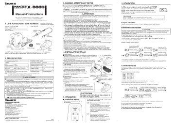 Hakko FX-888D Manuel utilisateur | Fixfr