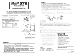 Hakko 375 Manuel utilisateur