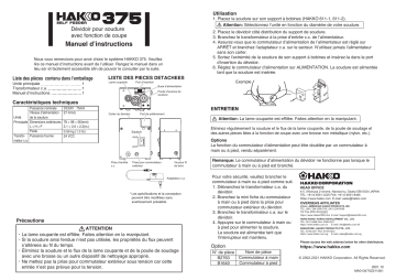 Hakko 375 Manuel utilisateur | Fixfr