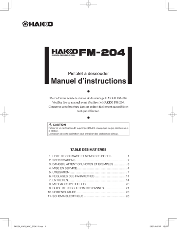 Hakko FM-204 Manuel utilisateur | Fixfr