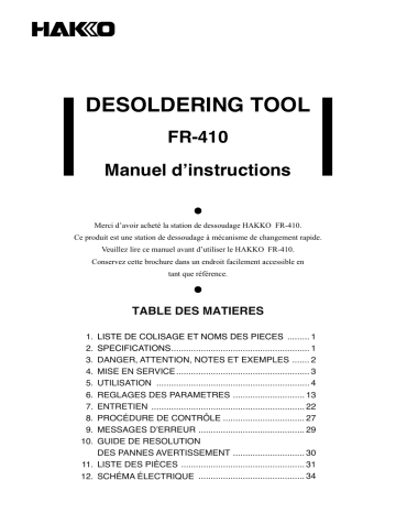 Hakko FR-410 Manuel utilisateur | Fixfr