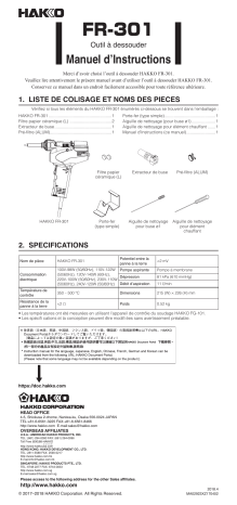 Hakko FR-301 Manuel utilisateur | Fixfr