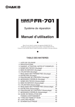 Hakko FR-701 Manuel utilisateur