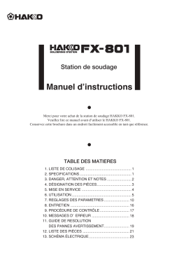 Hakko FX-801 Manuel utilisateur