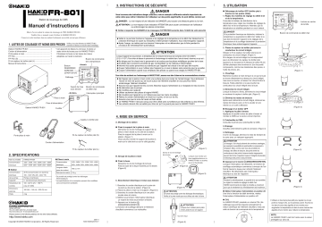 Hakko FR-801 Manuel utilisateur | Fixfr