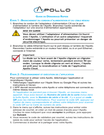 Promise Technology Apollo Cloud 2 Duo Guide de démarrage rapide | Fixfr