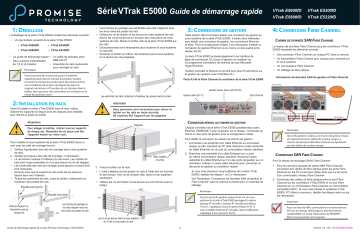 E5300f | E5800f | E5600f | Promise Technology E5320f Guide de démarrage rapide | Fixfr