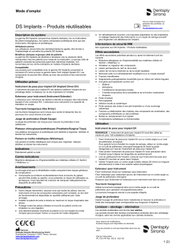 Dentsply Sirona DS Implants Reusable Products ǀ FR ǀ 2021-06 Mode d'emploi