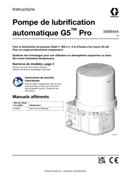 Graco 3A8944A, pompe de lubrification automatique G5 Pro Manuel du propriétaire