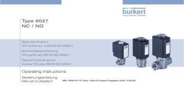 Burkert 6027 Direct-acting 2/2 way plunger valve Manuel utilisateur | Fixfr