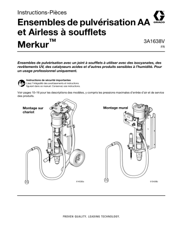 Graco 3A1638V, Ensembles de pulvérisation AA et Airless à soufflets Merkur™, Français Manuel du propriétaire | Fixfr