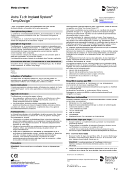 Dentsply Sirona ATIS TempDesign ǀ FR ǀ 2018-04 Mode d'emploi