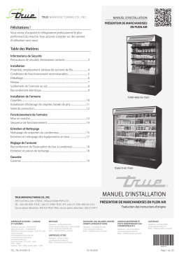 True TOAM Open Air Merchandiser Installation manuel