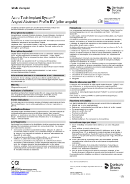 Dentsply Sirona ATIS EV Angled Abutment Profile ǀ FR ǀ 2018-04 Mode d'emploi
